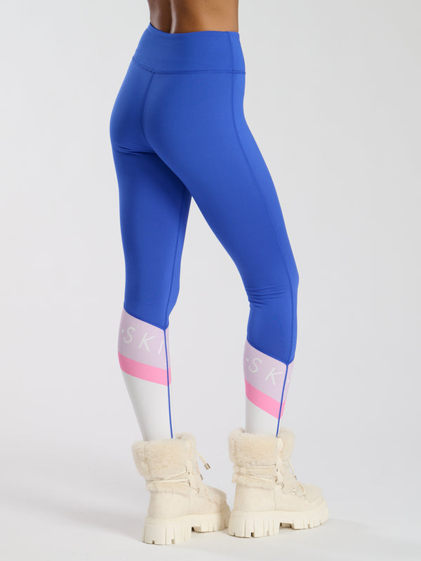 South Beach Alpine Ski Slogan Legging In Blue