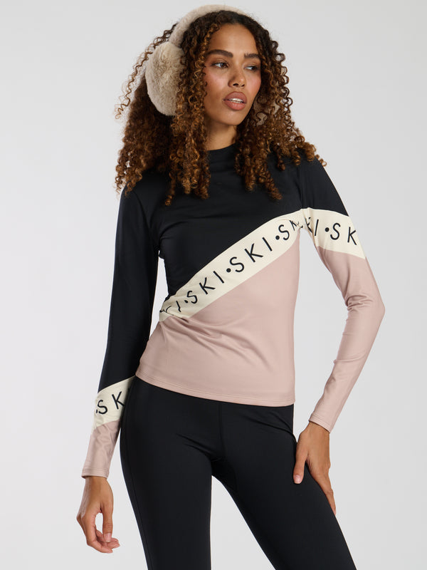south beach Avalanche Ski Base Layer Top in Beige