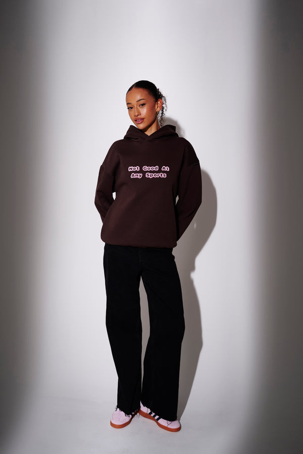 South Beach Bad At Sports Graphic Hoodie In Brown