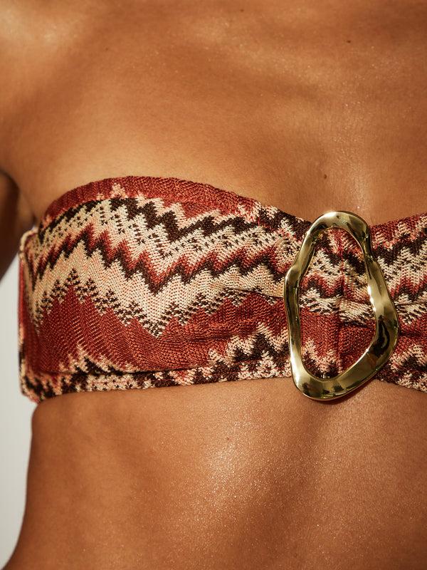 South Beach Boho Bikini Top In Copper Crochet