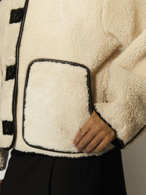 South Beach Borg Reversible Jacket In Monochrome