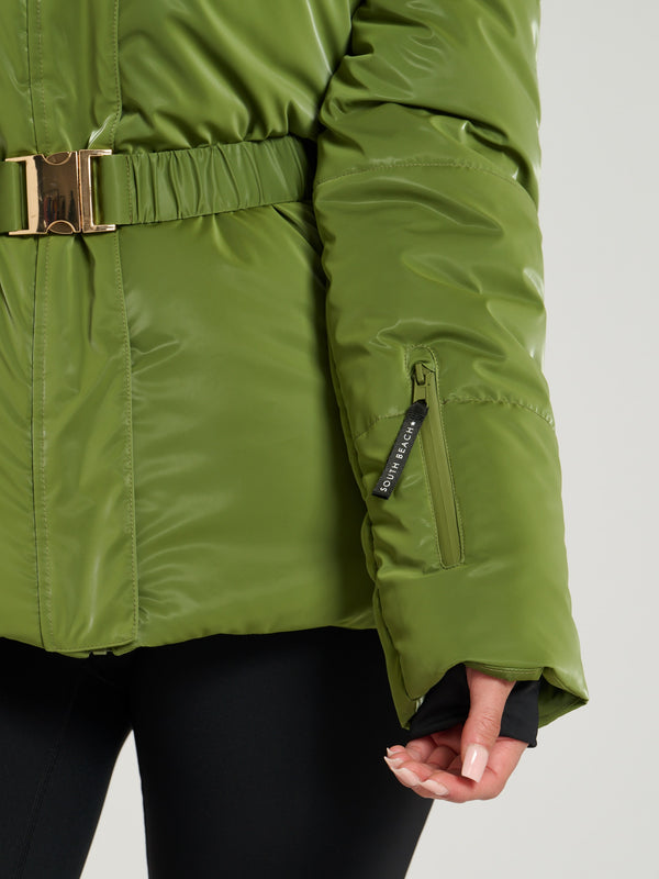 South Beach Cloud Padded Jacket In Green