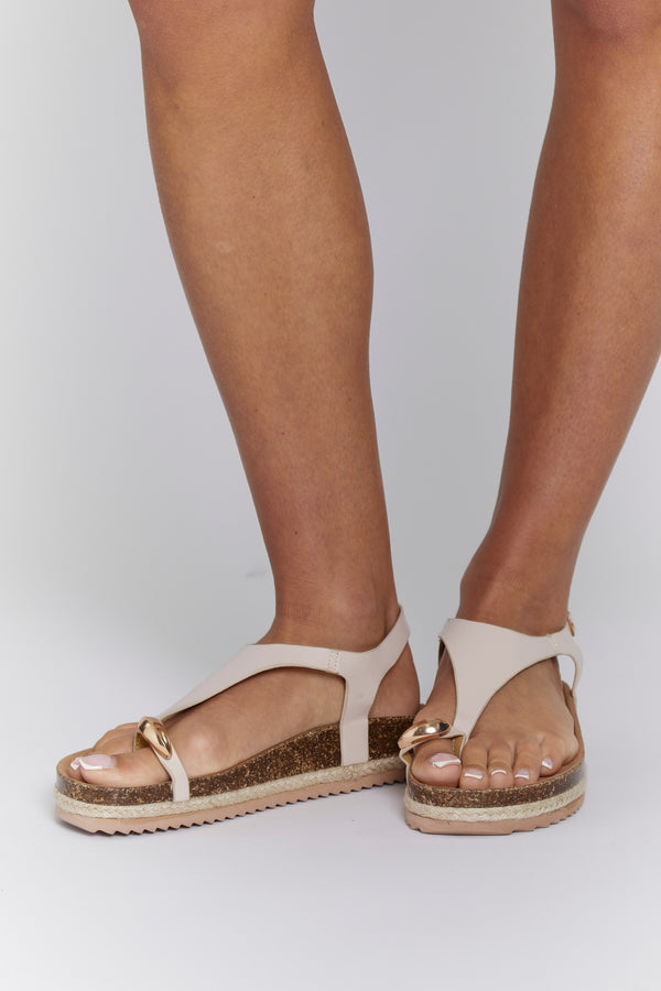 South Beach Cream Toe Loop Espadrilles