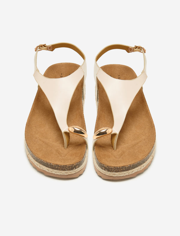 South Beach Cream Toe Loop Espadrilles