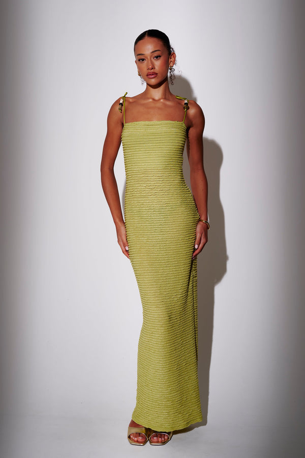 south beach Eleanor Frilly Maxi Dress in Green