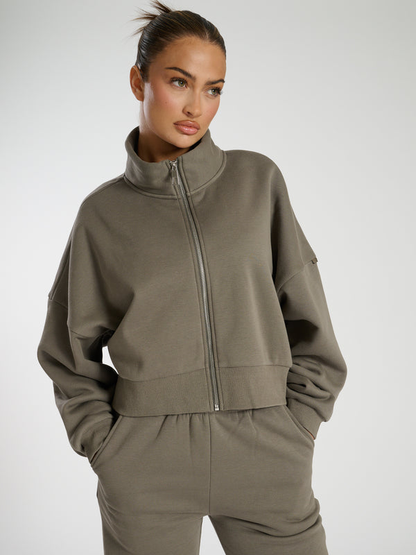 South Beach Funnel Jacket In Khaki
