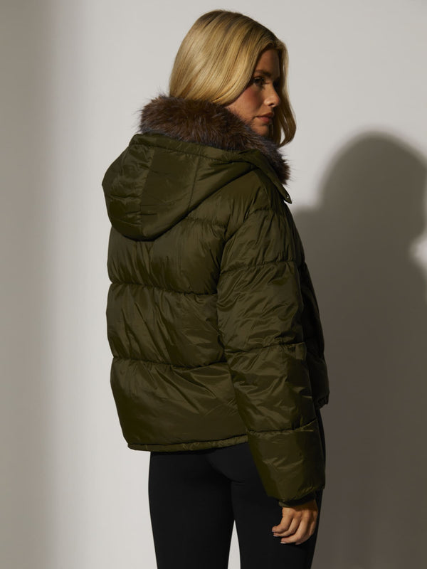 South Beach Huddle Padded Jacket In Khaki