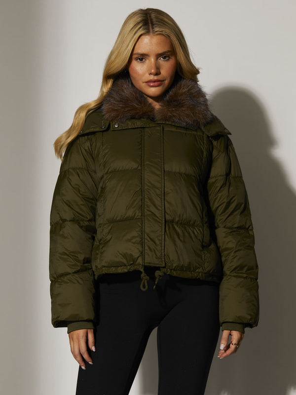 south beach Huddle Padded Jacket in Khaki