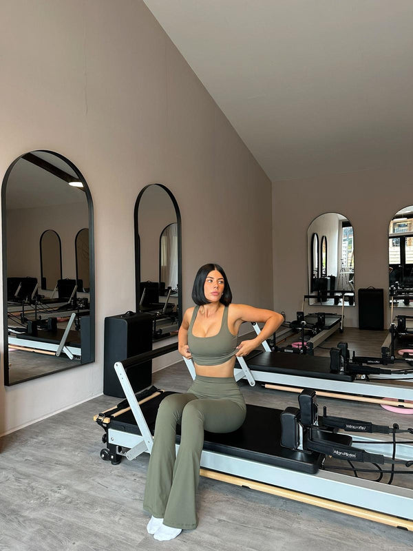 South Beach Kickstart Flare Leggings In Khaki