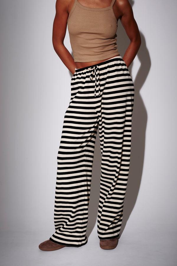 South Beach Laze Waffle Trousers In Black