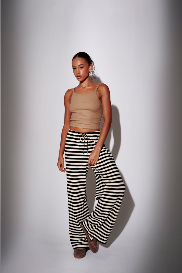 South Beach Laze Waffle Trousers In Black