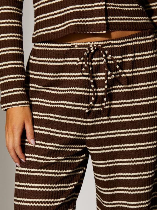 South Beach Laze Waffle Trousers In Chocolate