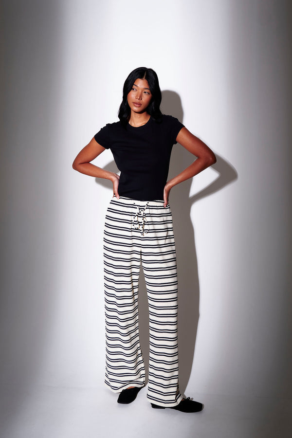 South Beach Laze Waffle Trousers In Navy
