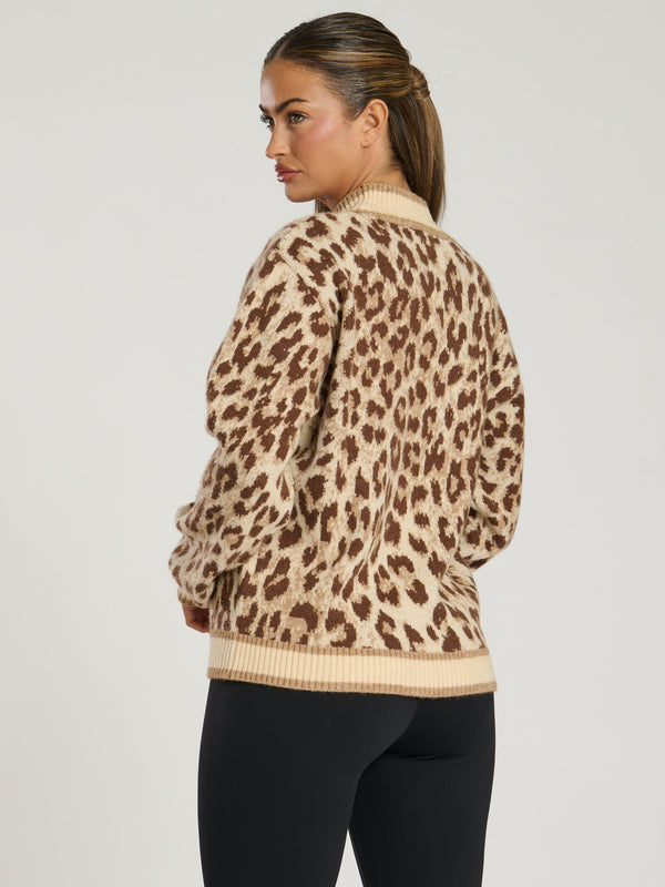 South Beach Lodge Jumper In Leopard
