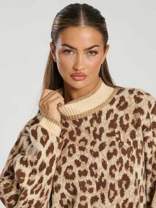south beach Lodge Jumper in Leopard