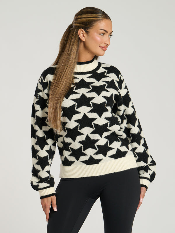 south beach Lodge Star Jumper in Monochrome