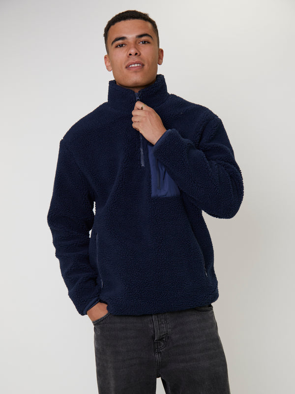 South Beach Men's Borg 1/4 Zip Jacket