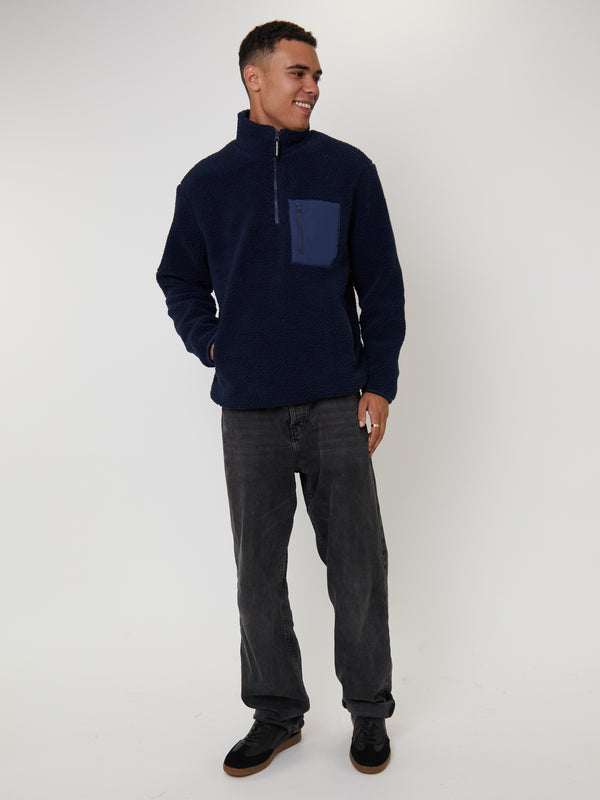 south beach Men's Borg 1/4 Zip Jacket