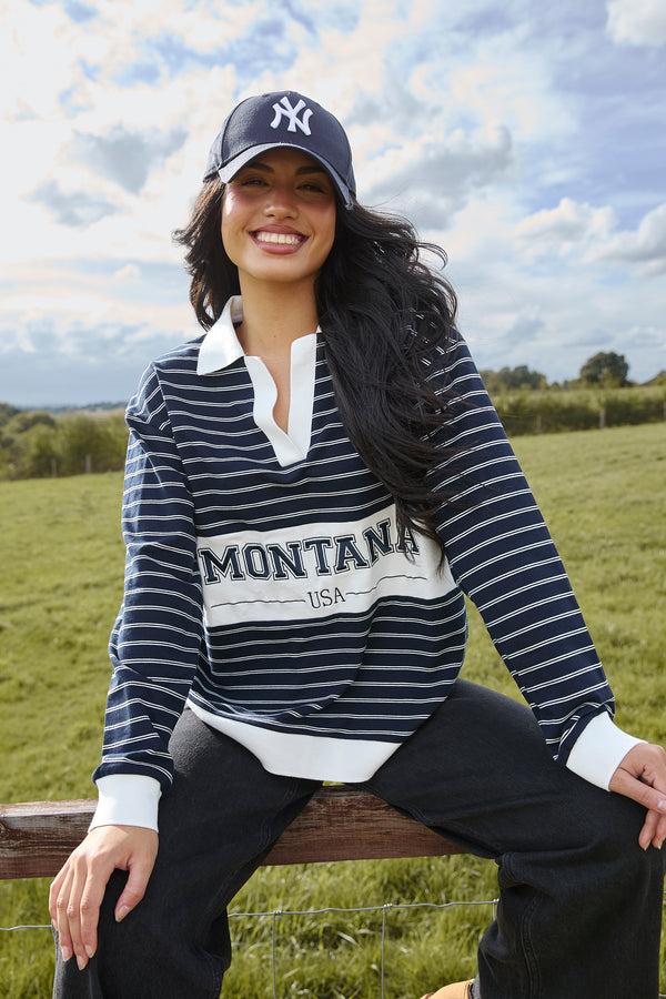 south beach Montana Striped Rugby Shirt