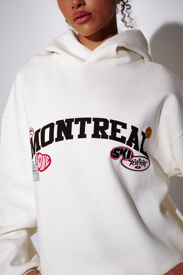 South Beach Montreal Graphic Hoodie In Cream