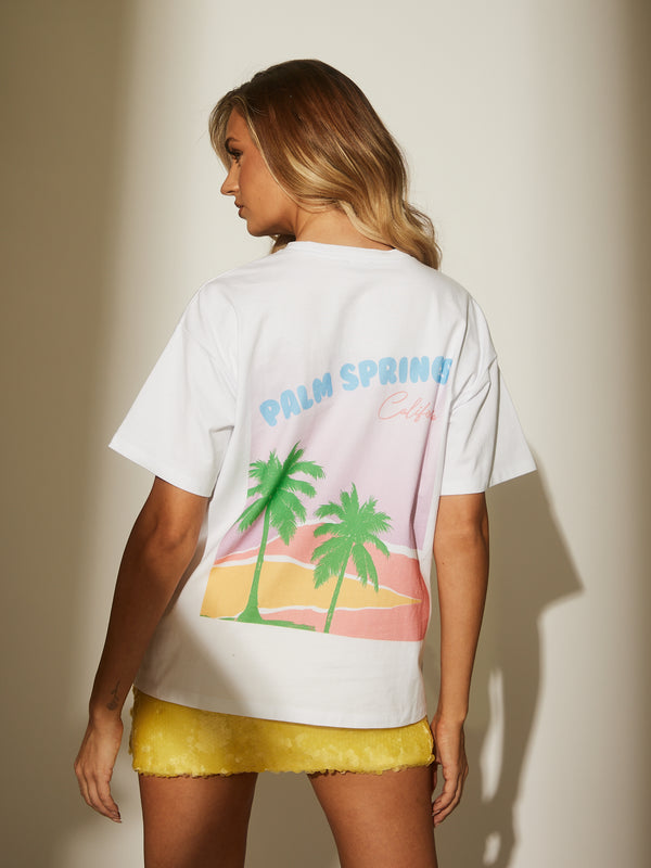 South Beach Palm Springs Oversized Tee In White