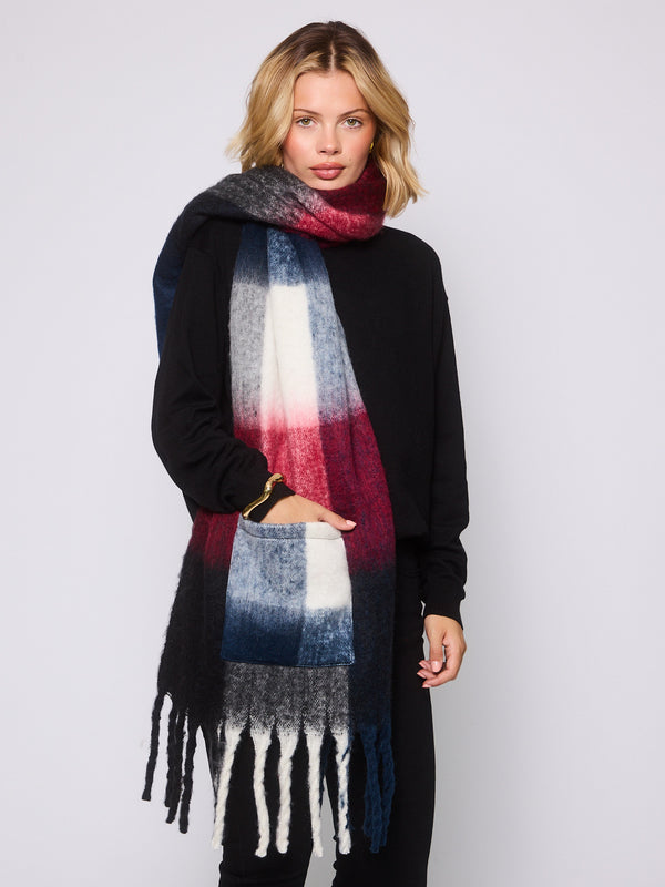 south beach Pocket Scarf in Multi Tartan