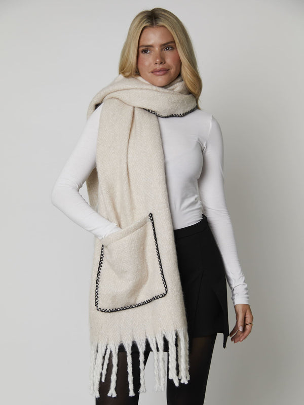 south beach Pocket Scarf in White