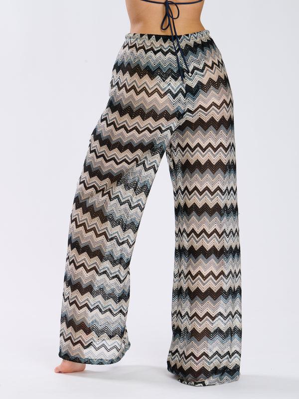 South Beach Praya Beach Trousers In Navy Crochet