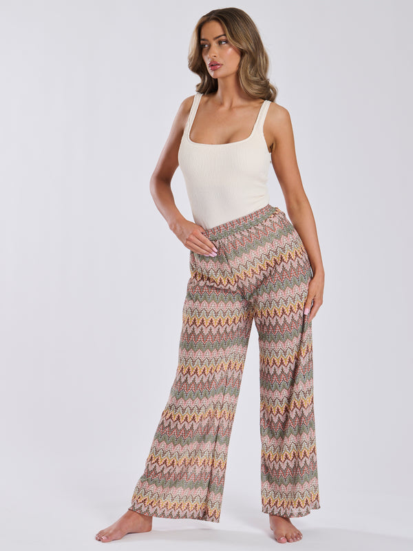 South Beach Praya Beach Trousers In Rustic Crochet