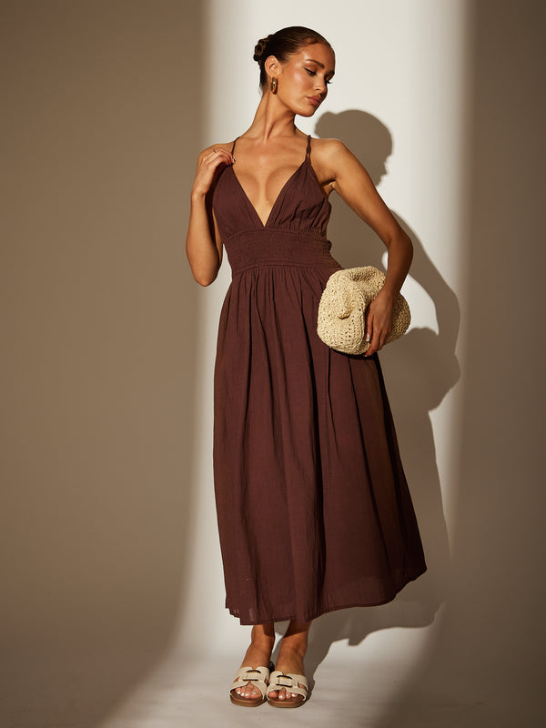 south beach Savanna Midi Dress in Chocolate