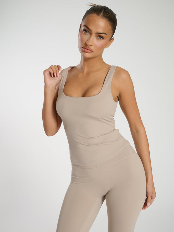 south beach Scoop Vest in Stone