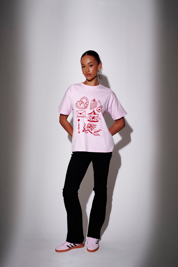 South Beach Self Love Graphic Tee In Pink