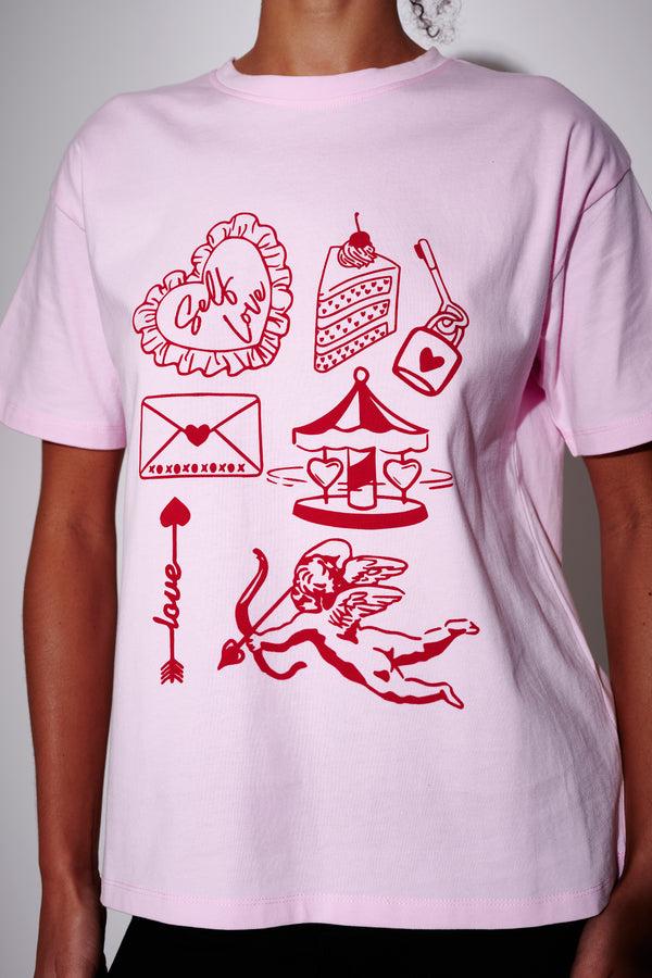 South Beach Self Love Graphic Tee In Pink