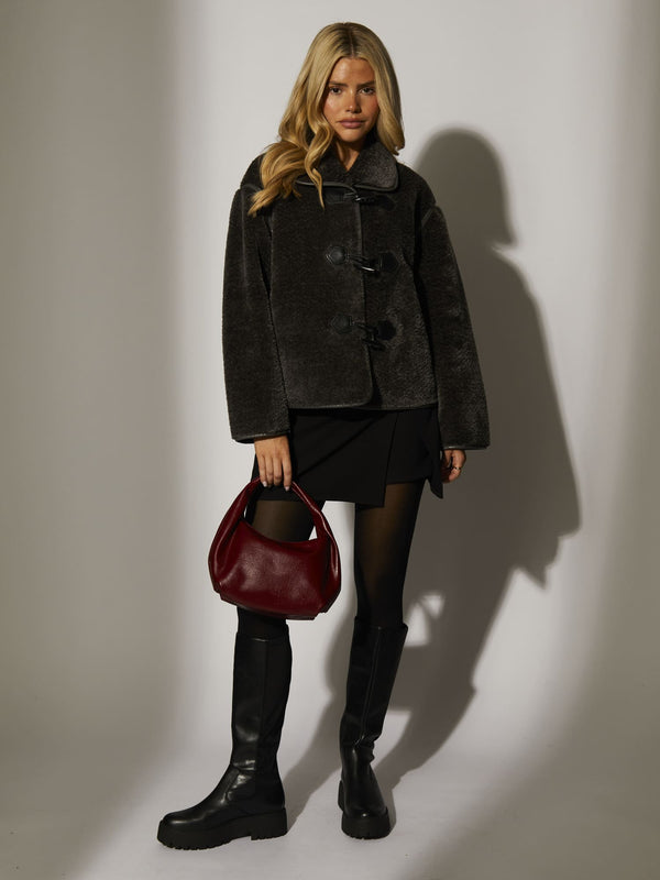 South Beach Shearling Jacket In Charcoal