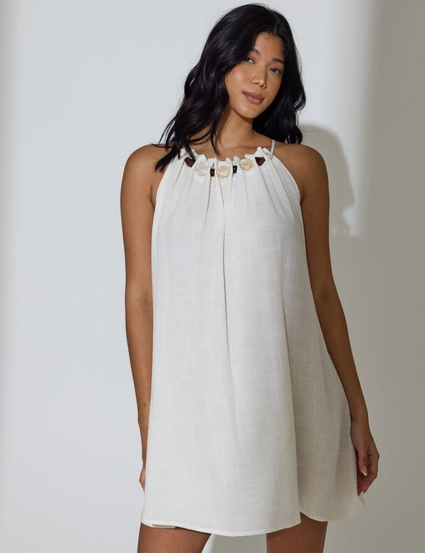 South Beach Sierra Flowy Mini Dress In White
