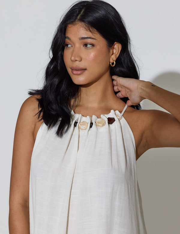 South Beach Sierra Flowy Mini Dress In White