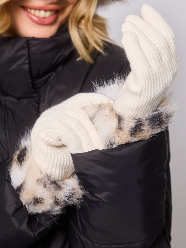 South Beach Sloane Hat & Glove Set In Leopard