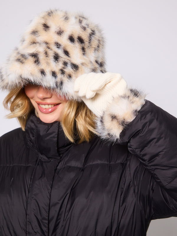 South Beach Sloane Hat & Glove Set In Leopard