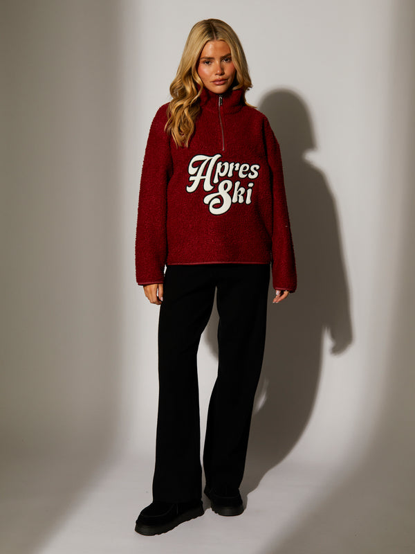 South Beach Snowpeak Apres Ski 1/4 Zip In Burgundy