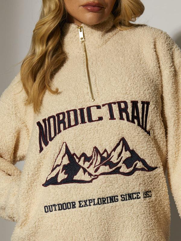 South Beach Snowpeak Nordic Trail 1/4 Zip In Cream