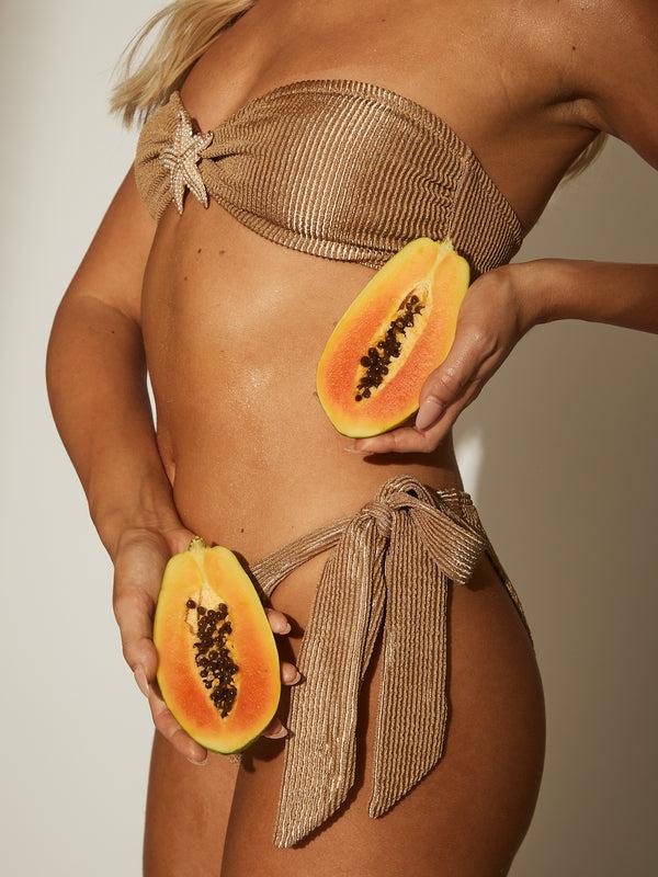 South Beach Sofia Bikini Bottoms In Gold