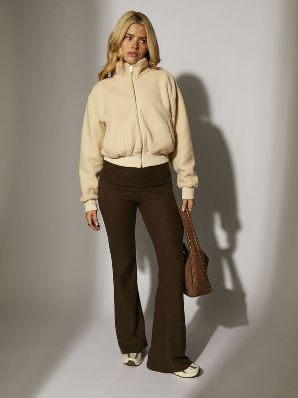 south beach Storm Cropped Jacket in Cream