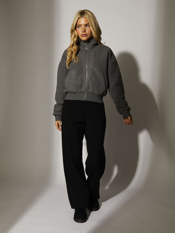 South Beach Storm Cropped Jacket In Grey