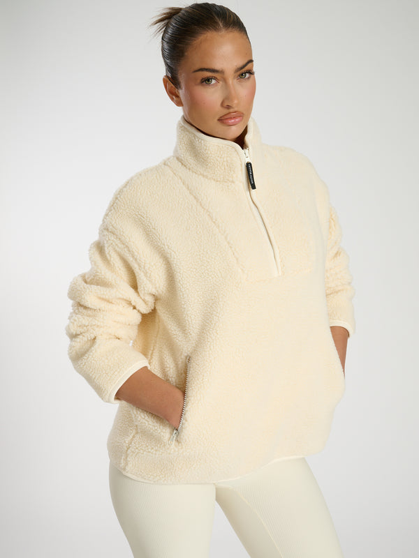 South Beach Teddy 1/4 Zip In Cream
