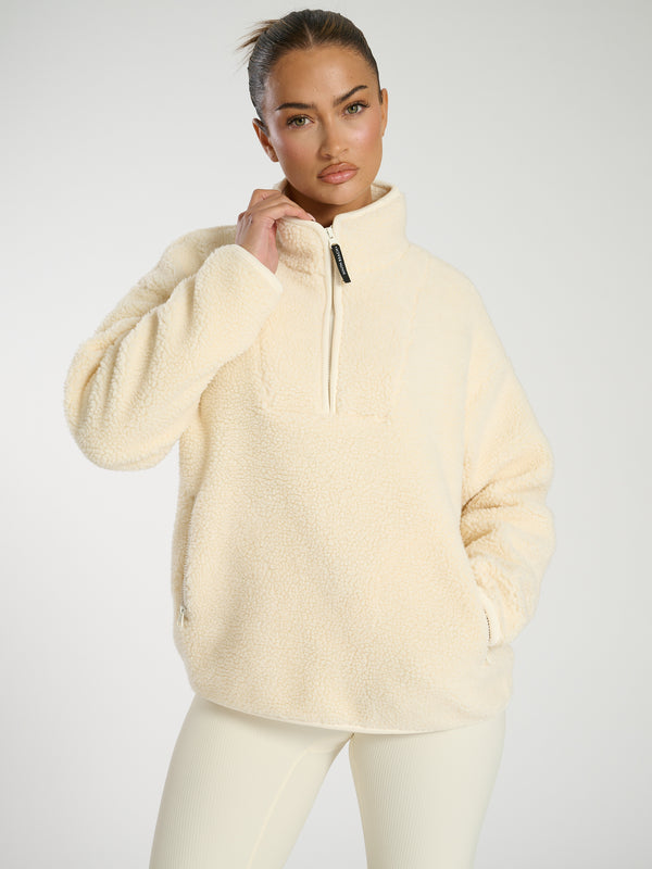 south beach Teddy 1/4 Zip in Cream
