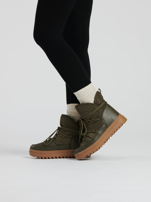 South Beach Tread Snow Boots In Olive