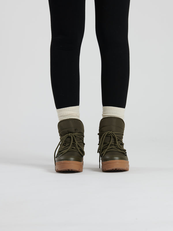 South Beach Tread Snow Boots In Olive