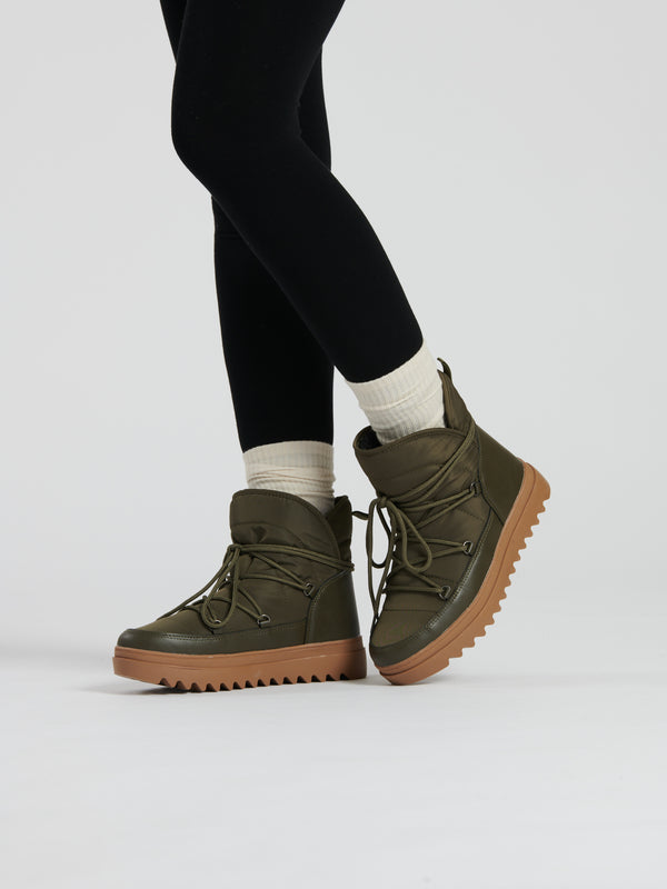 south beach Tread Snow Boots in Olive