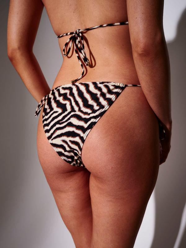 South Beach Sunseeker Bead Detail Bikini Bottoms In Zebra
