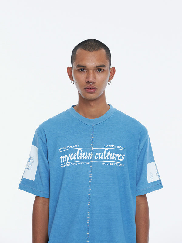 Space Available Artisan Mycelium Culture T-Shirt Indigo